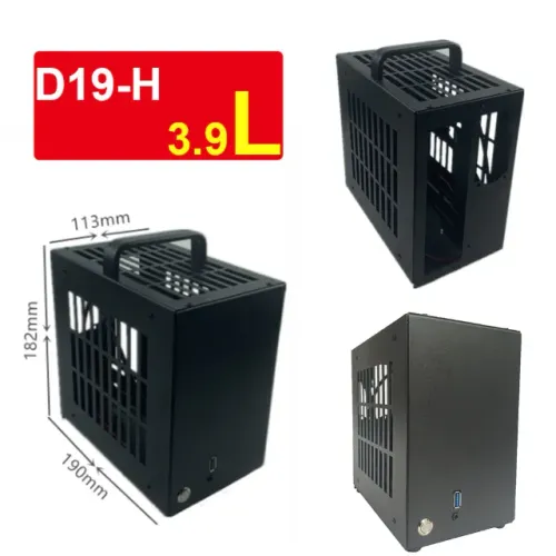 Gabinete ultra compacto D19H de 3,9 lt importado + Psu Flex ITX 270w 80 plus bronze