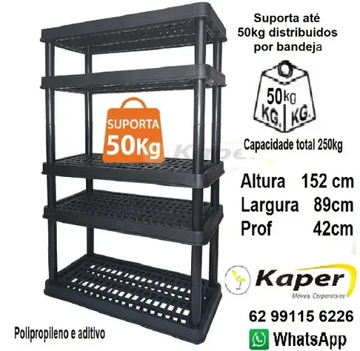 Estante Polipropileno - Plástico Reforçado ( produto novo ) Organização Prática e Versátil