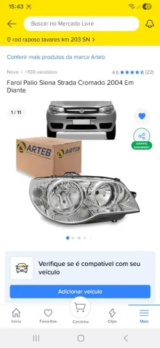 FAROL NOVOS NA CAIXA FIAT STRADA ANO 2011