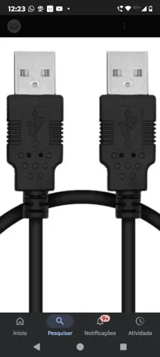 Cabo extensão USB x USB Conector Macho 2 pontas