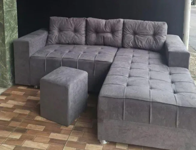 Sofás chaise com puff