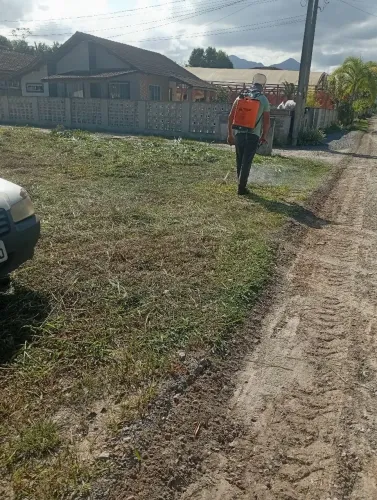 Aplicação de herbicida roundap original mata matos 