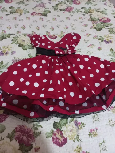Vestido Infantil de Bolinha Vermelho