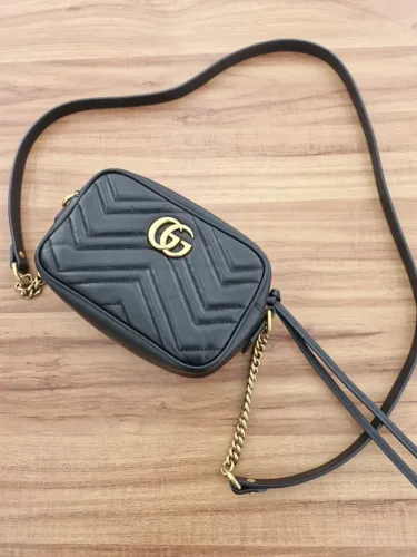 Bolsa Gucci GG Marmont Mini - Preta
