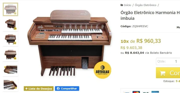 Órgão Eletrônico Harmonia H imbuia