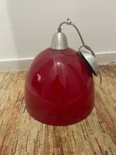 Luminária de vidro vermelha - 80 cm 