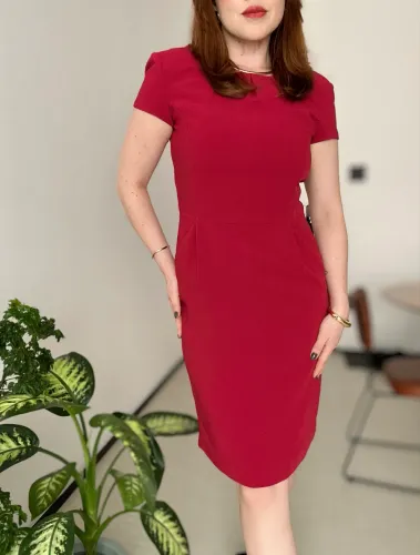 Vestido Midi P/M Vermelho Elegante Gregory