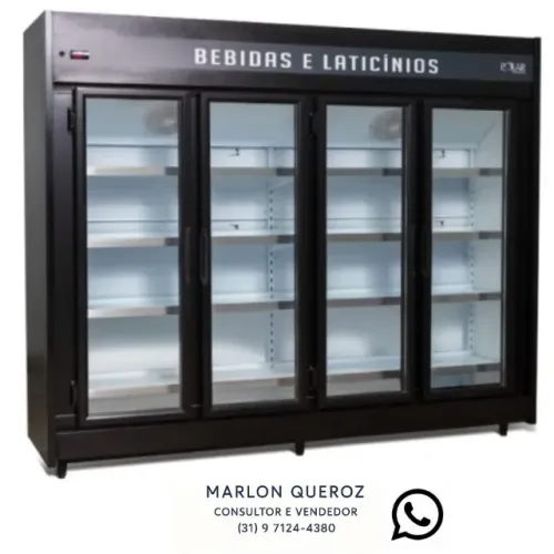 Refrigerador Auto Serviço Polar 4 Portas Preto