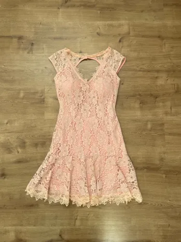 Vestido curto festa rosê de renda tam P ELAÉ