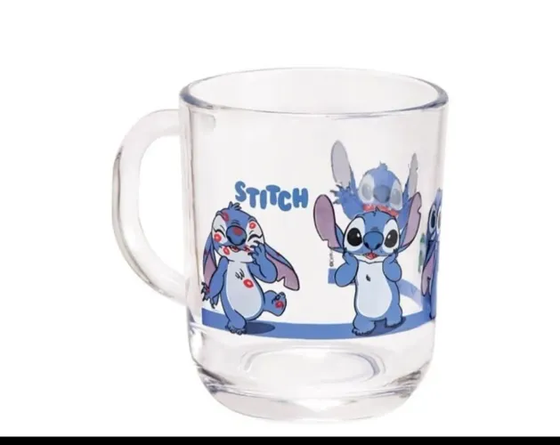 Caneca vidro Stitch Nova 