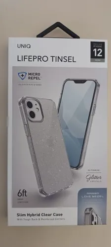 Capa Iphone 12 mini cristal glitter Tinsel ( gratis cabo de carregamento )