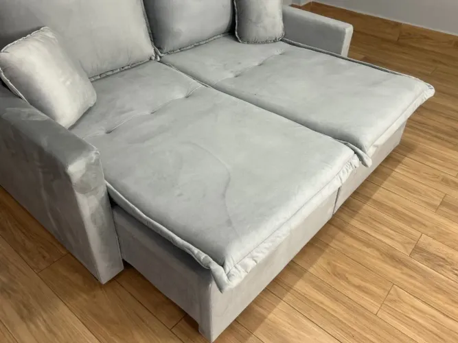 Sofá Cama Retrátil Reclinável 1,80m Zurique Molas Bonnel l65