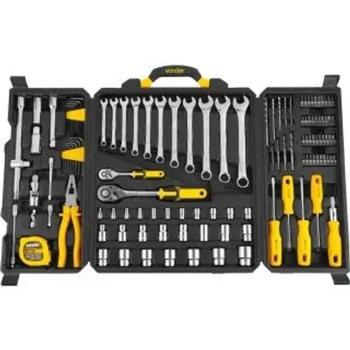 JOGO DE FERRAMENTAS VONDER C/129PCS+MARTELO EMBALAGEM FECHADA
