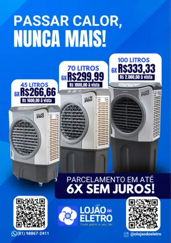 Climatizador de ar 100 Litros - CL100 PRO - 6x sem juros!