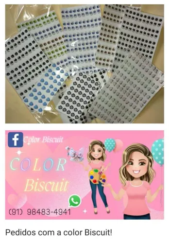 Olhos resinados para aplique bonecas