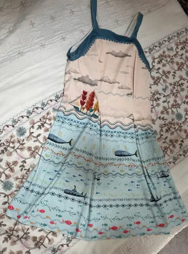 Vestido ANTIX estampado com tema marinho