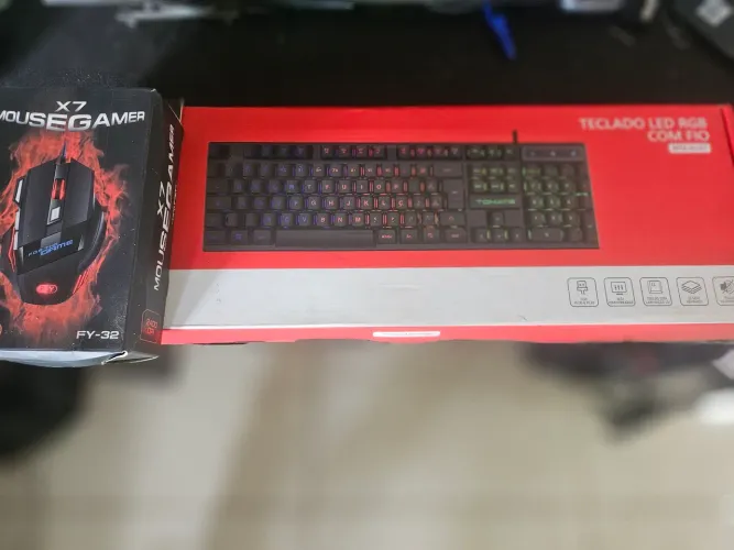 Combo Gamer Completo: Teclado LED RGB Tomate + Mouse X7 Gamer 2400 DPI