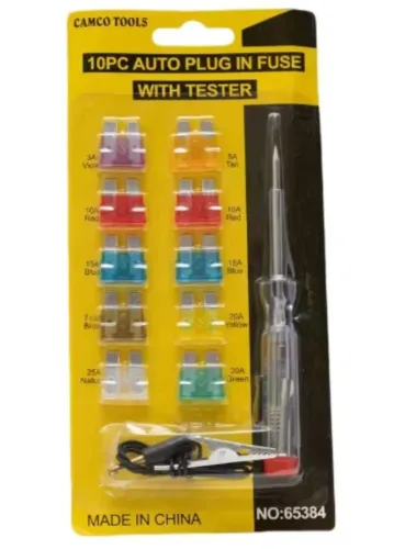 Kit Fussivel Universal Automotivo Chave Teste Garra de Jacaré 