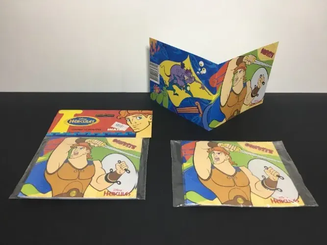 1 Pacote Lacrado + 1 Aberto Convite para Festa de Aniversário Hércules Disney 1997 - Inajá