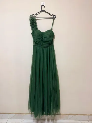 Vestido de festa longo Verde Oliva Elegante para Festa Formatura Casamento