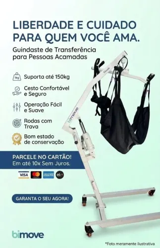 Guindaste de transferência para pessoas acamadas de até 150kg
