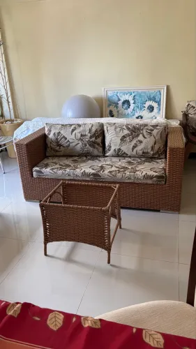 Conjunto Estofado em Cipó Trançado