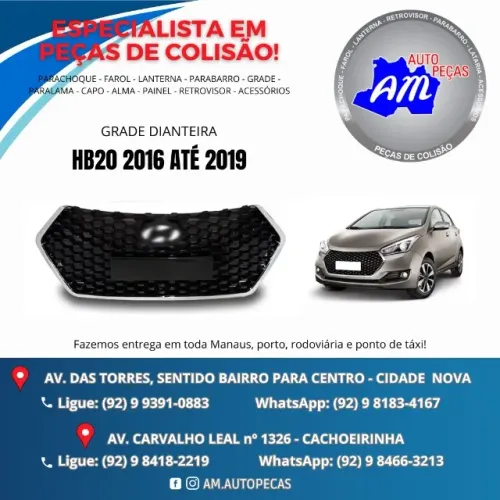 grade radiador hb20  16/19 