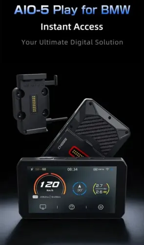 Carplay Aio5 Bmw 1300 1250 850 Comando No Punho Conexão Tft