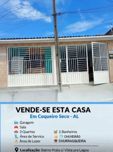 Vende-se Casa em Coqueiro Seco com Piscina 