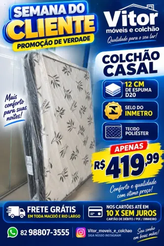 OFERTAS COLCHÃO 12 CM D20 CASAL BOM SONO
