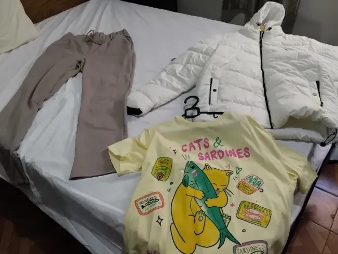 Jaqueta de puffer nova GG 1camiseta Youkon 1calca Malwee novos unissex
