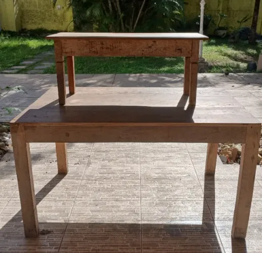 Mesa e banco rústicos para área gourmet,redário,cozinha...seminovo em ótimo estado de uso.