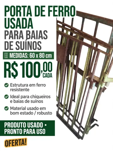 Grades porta de baias de suinos