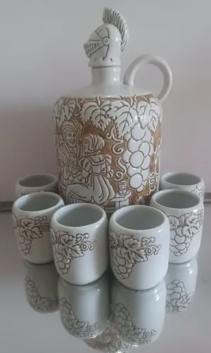 CONJUNTO VINHO CERAMARTE GARRAFA COPOS