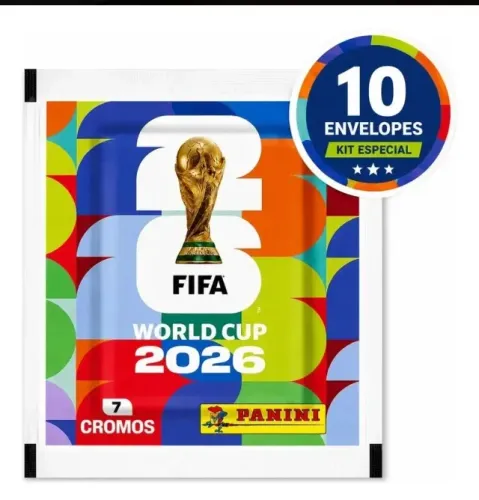 Kit 10 Envelopes Copa Do Mundo 2026 70 figurinhas PANINI