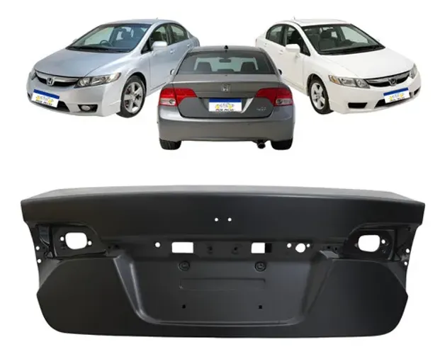 Tampa Traseira Honda New Civic 2007 A 2011 Nova Ex Lsx Se Preto
