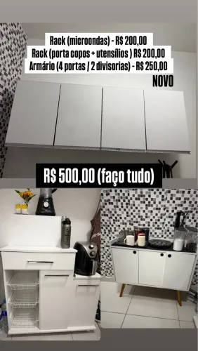 Rack + armários cozinha 