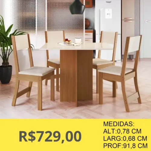 MESA COM QUATRO CADEIRAS A PRONTA ENTREGA