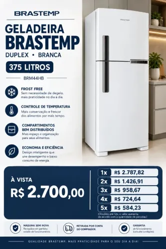 Geladeira Brastemp Duplex Branca Frost Free