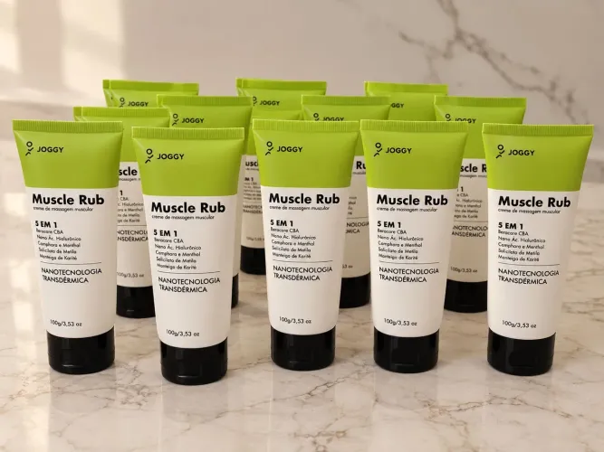 12 unidades para revenda JOGGY Muscle Rub 5 em 1 com nanotecnologia transdérmica