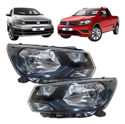 Par Farol Gol Voyage Saveiro G8 2018 A 2022 Friso Preto Ambos Lados