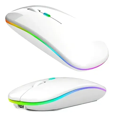 Mouse Bluetooth+2.4g Sem Fio Recarregável Rgb Novo