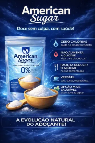 Adoce suas receitas e bebidas com American Sugar! para quem busca uma alimentação saudável