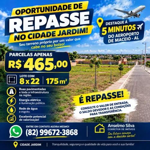 Repasse Lote próximo ao Aeroporto