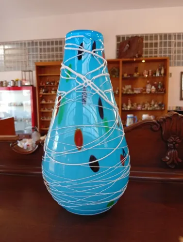 Lindíssimo vaso de murano filé grana 42 cm de altura