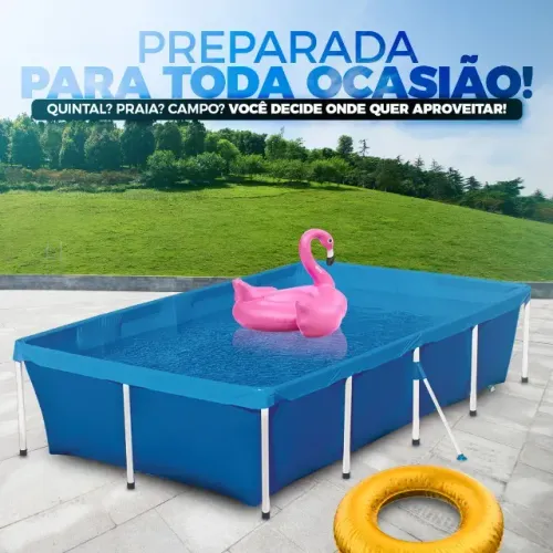 Piscina Retangular 3000 Litros Estruturada Mor Cor Azul