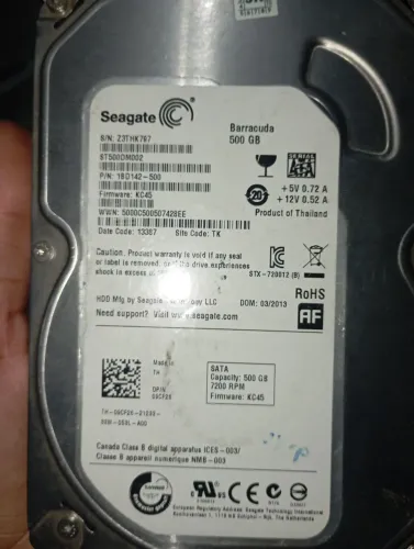 Hd 500gb 80% de saúde 