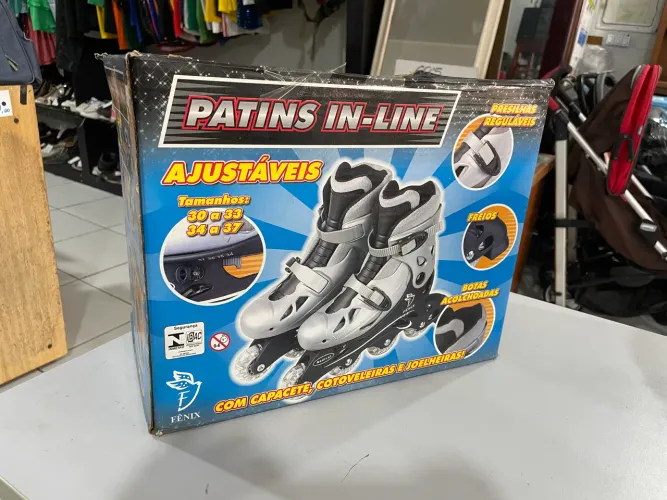 Patins Infantis Ajustáveis + Conjunto de Proteção 