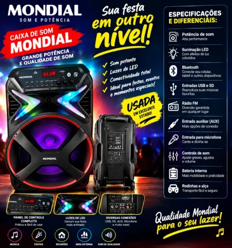 Vêndo Caixa de som Mondial cm 700 também ouço propostas pra troca