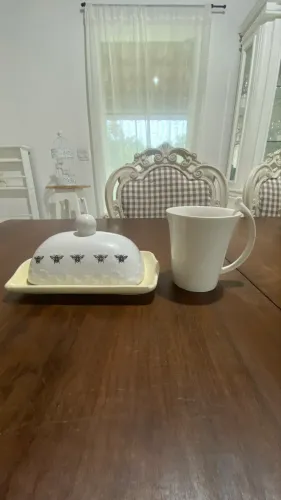 Manteigueira em cerâmica better living e caneca bird Wolff 